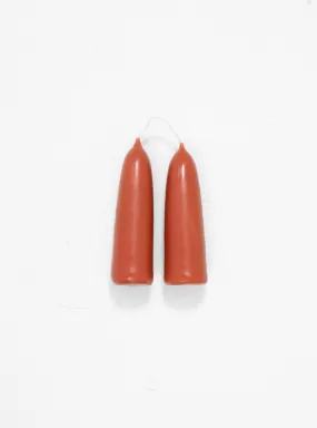 Stubby Candle Pair Barberry Red