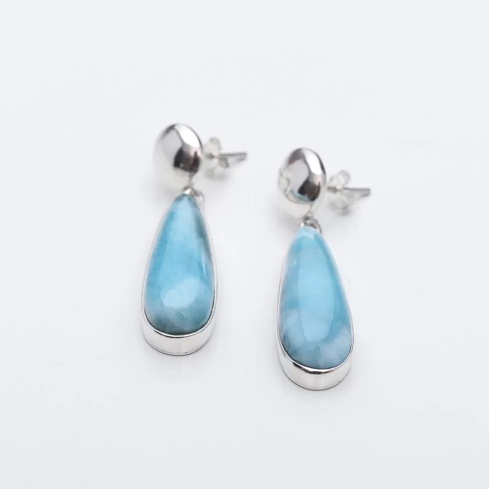 Teardrop Larimar Earrings Eliza