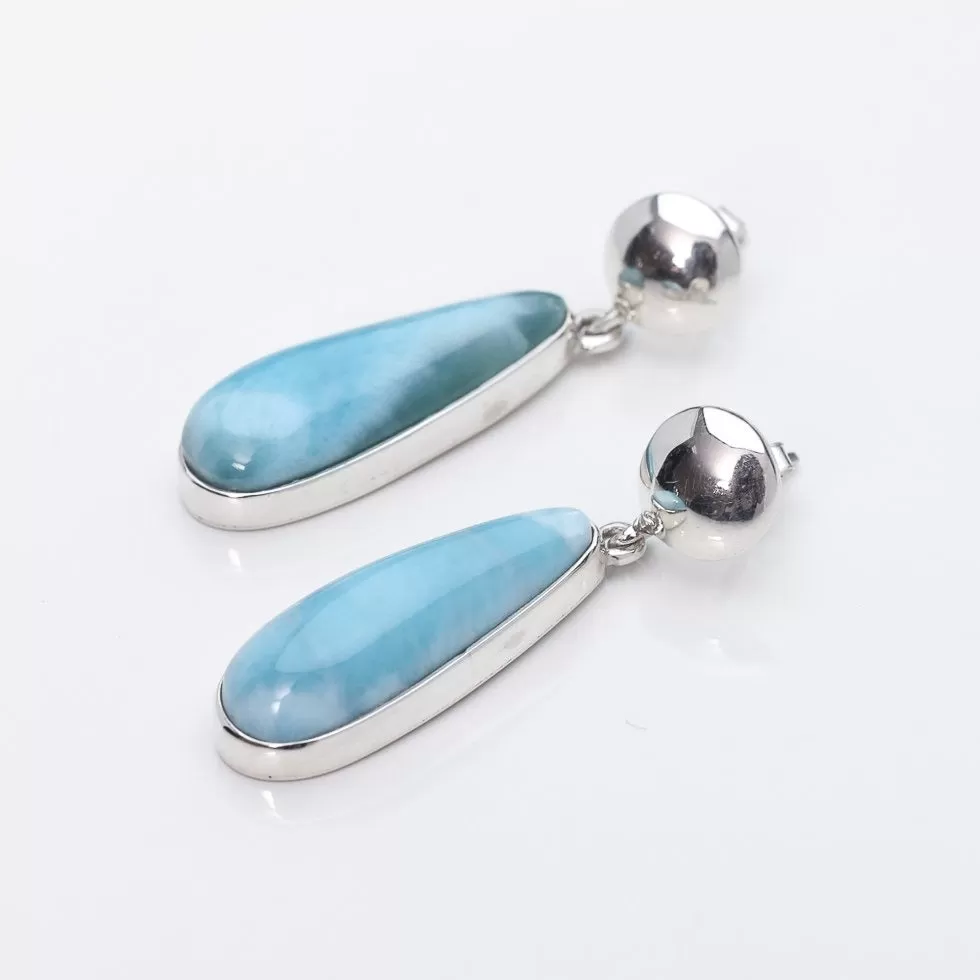 Teardrop Larimar Earrings Eliza