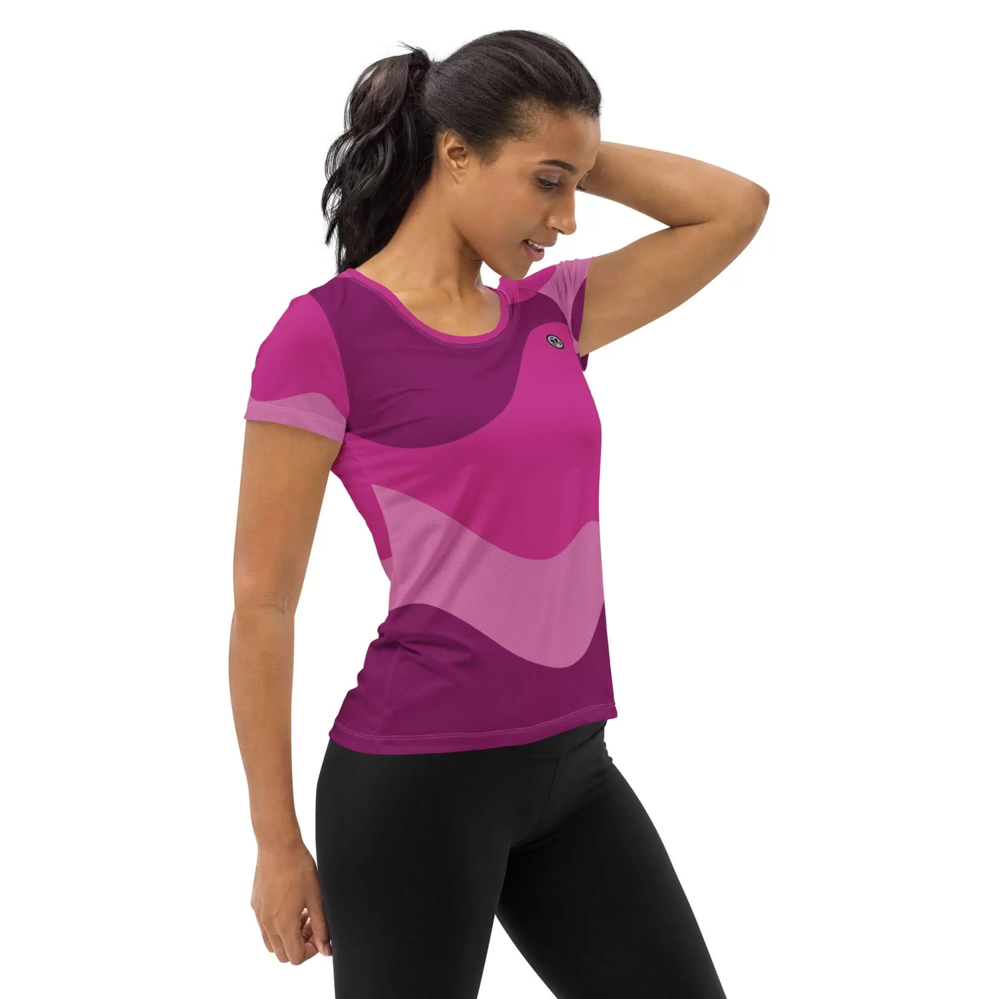 TOV Damen Sport T-Shirt ABSTRACT (Pink)