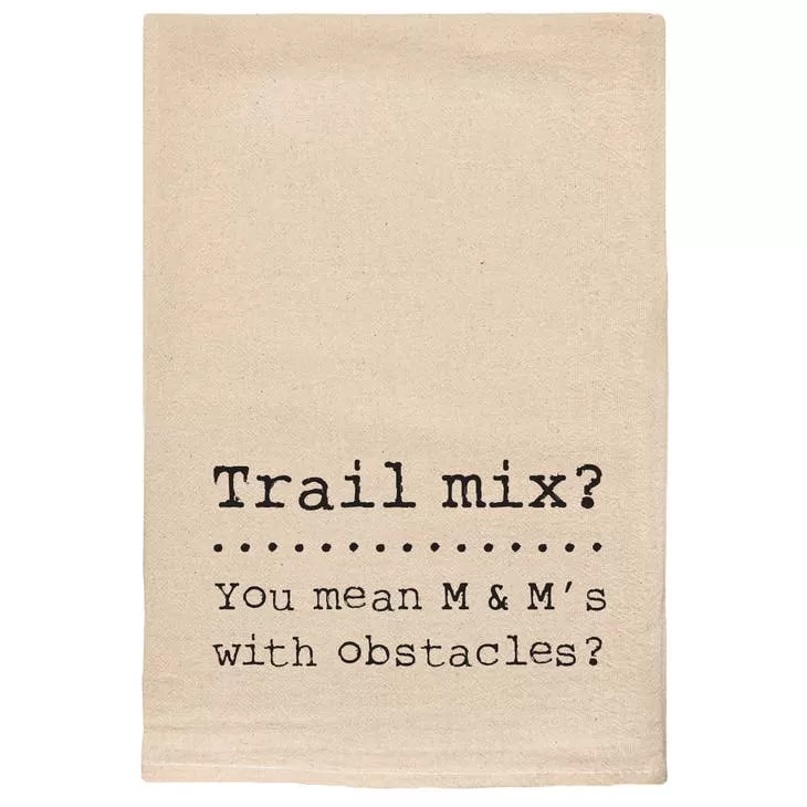 Trail Mix Philosophy: Natural Cotton Tea Towel - 'M&M's with Obstacles