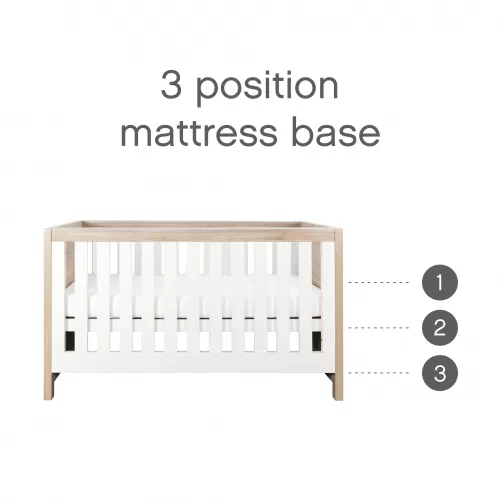 Tutti Bambini Modena 2 Piece Room Set  (Cot Bed & Changer) White/Oak