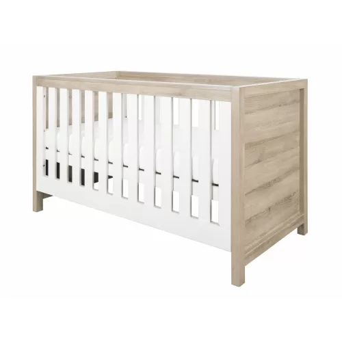 Tutti Bambini Modena 3 Piece Room Set (Cot Bed, Changer, Wardrobe) White/Oak