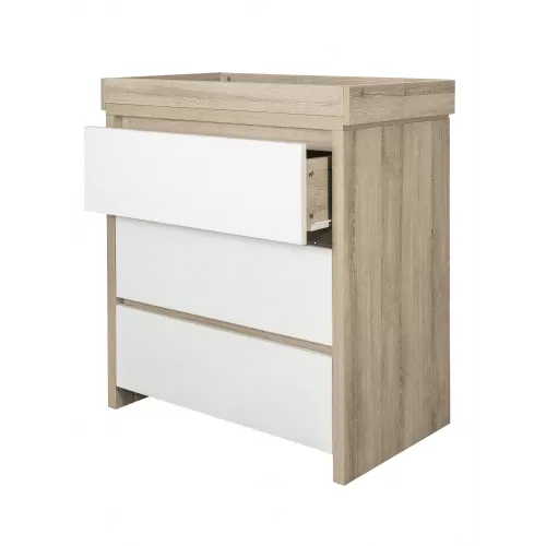 Tutti Bambini Modena 3 Piece Room Set (Cot Bed, Changer, Wardrobe) White/Oak