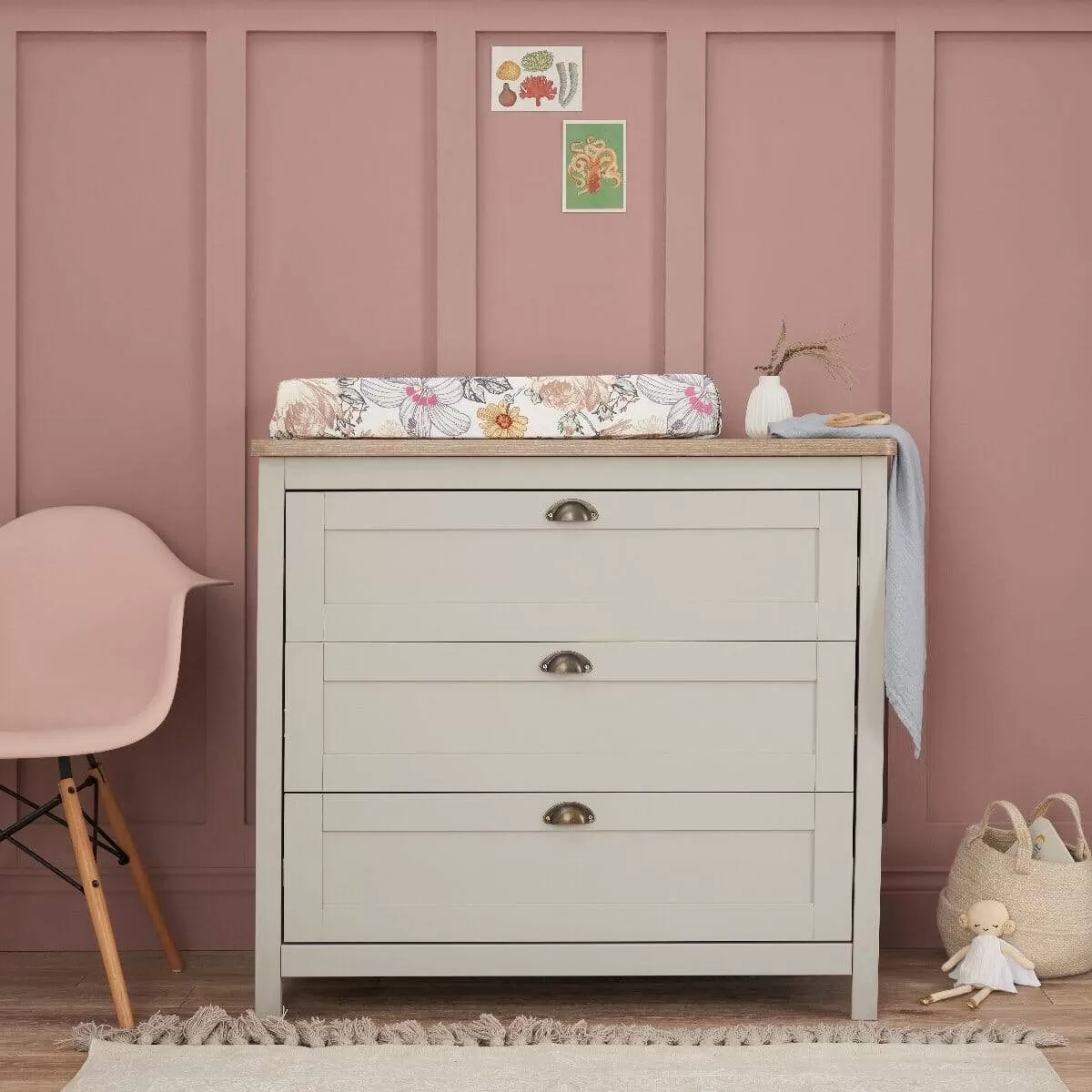 Tutti Bambini Verona 3 Piece Room Set - Dove Grey/Oak