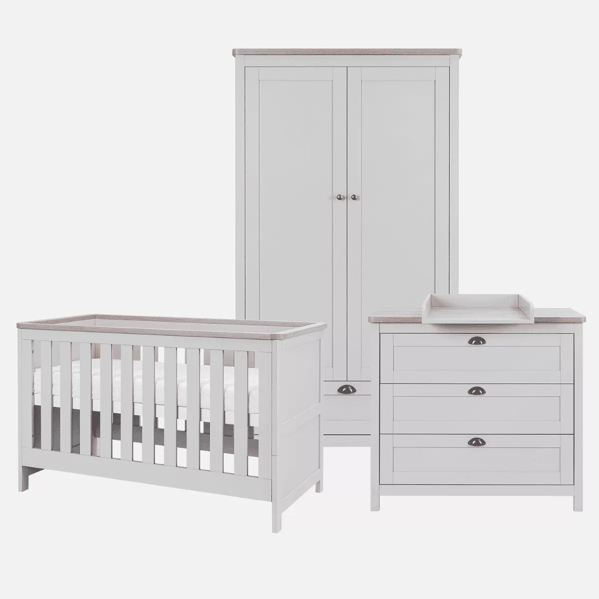 Tutti Bambini Verona 3 Piece Room Set - Dove Grey/Oak