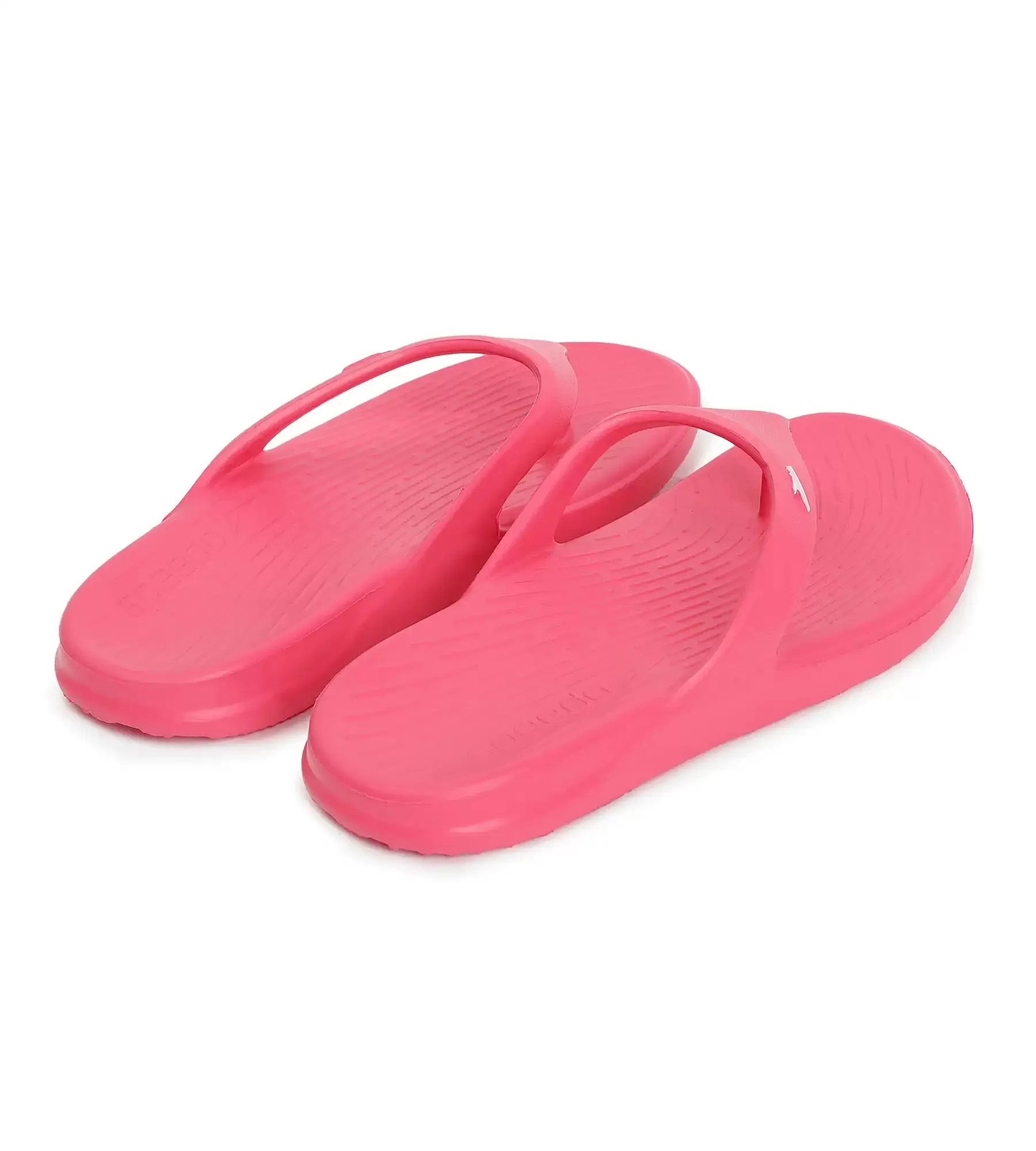 Unisex Junior's Single Colour Flip Flops - Raspberry Fill & White