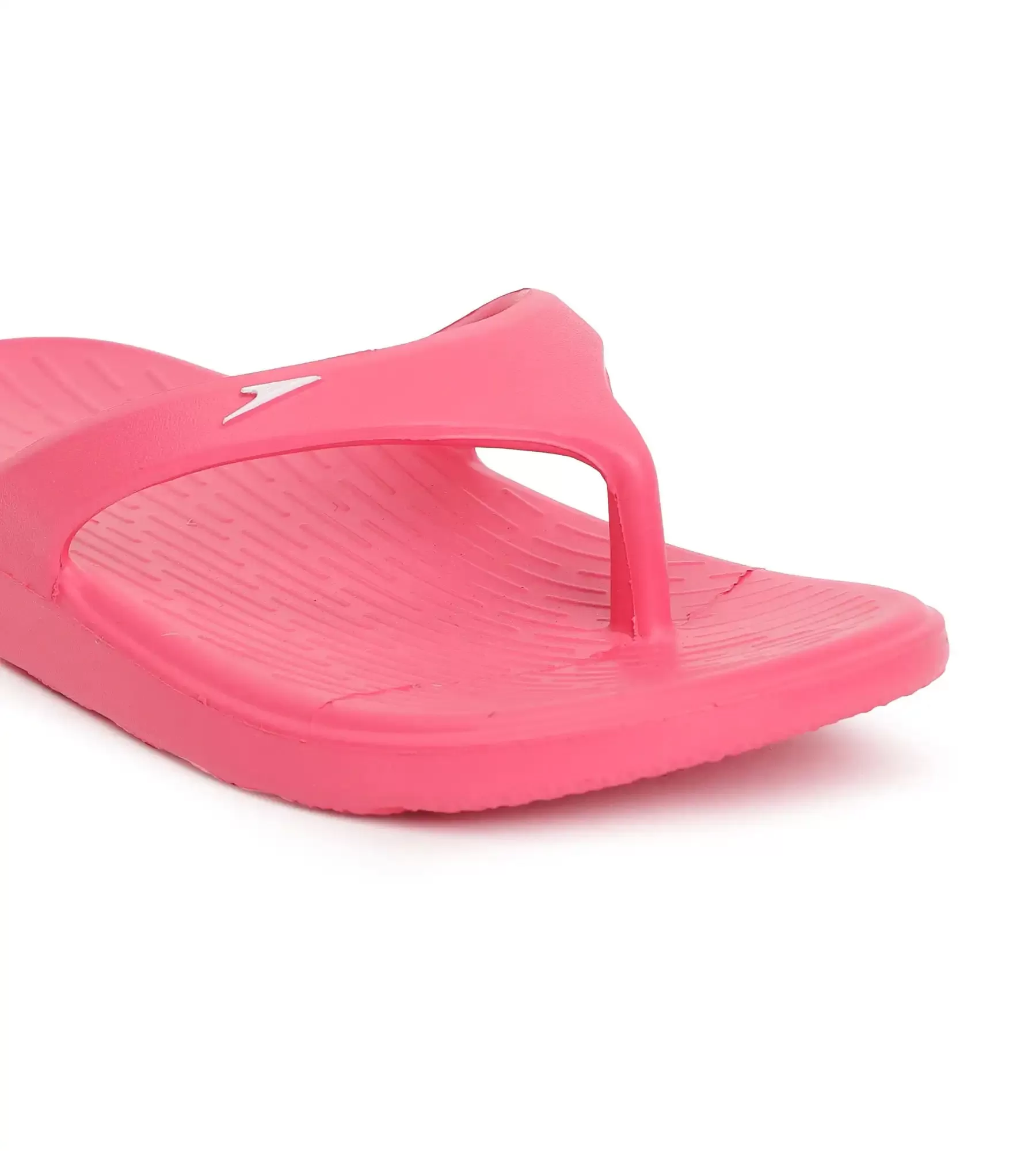 Unisex Junior's Single Colour Flip Flops - Raspberry Fill & White