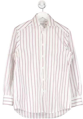 WNU Cream / Red The Boyfriend Weave Pinstripe shirt UK 10