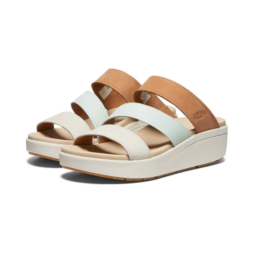 Women's Ellecity Slide  |  Natural Leather/Clearly Aqua