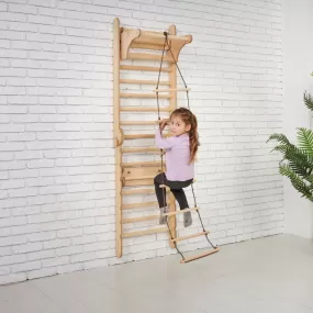 Wooden Swedish Wall Climbing Ladder for Children   Swing Set